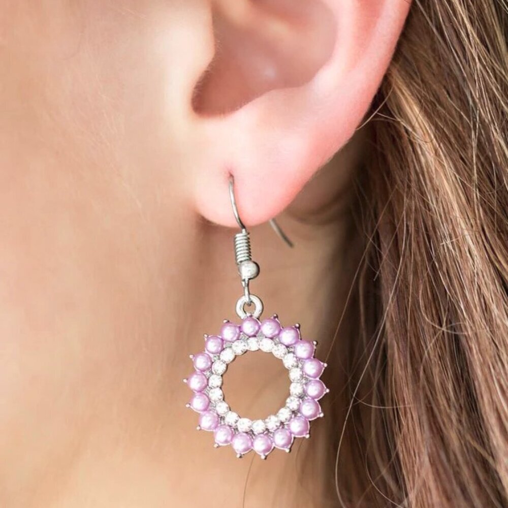 Paparazzi Jewelry Accessories - A Proper Lady - Purple Earrings - Vintage